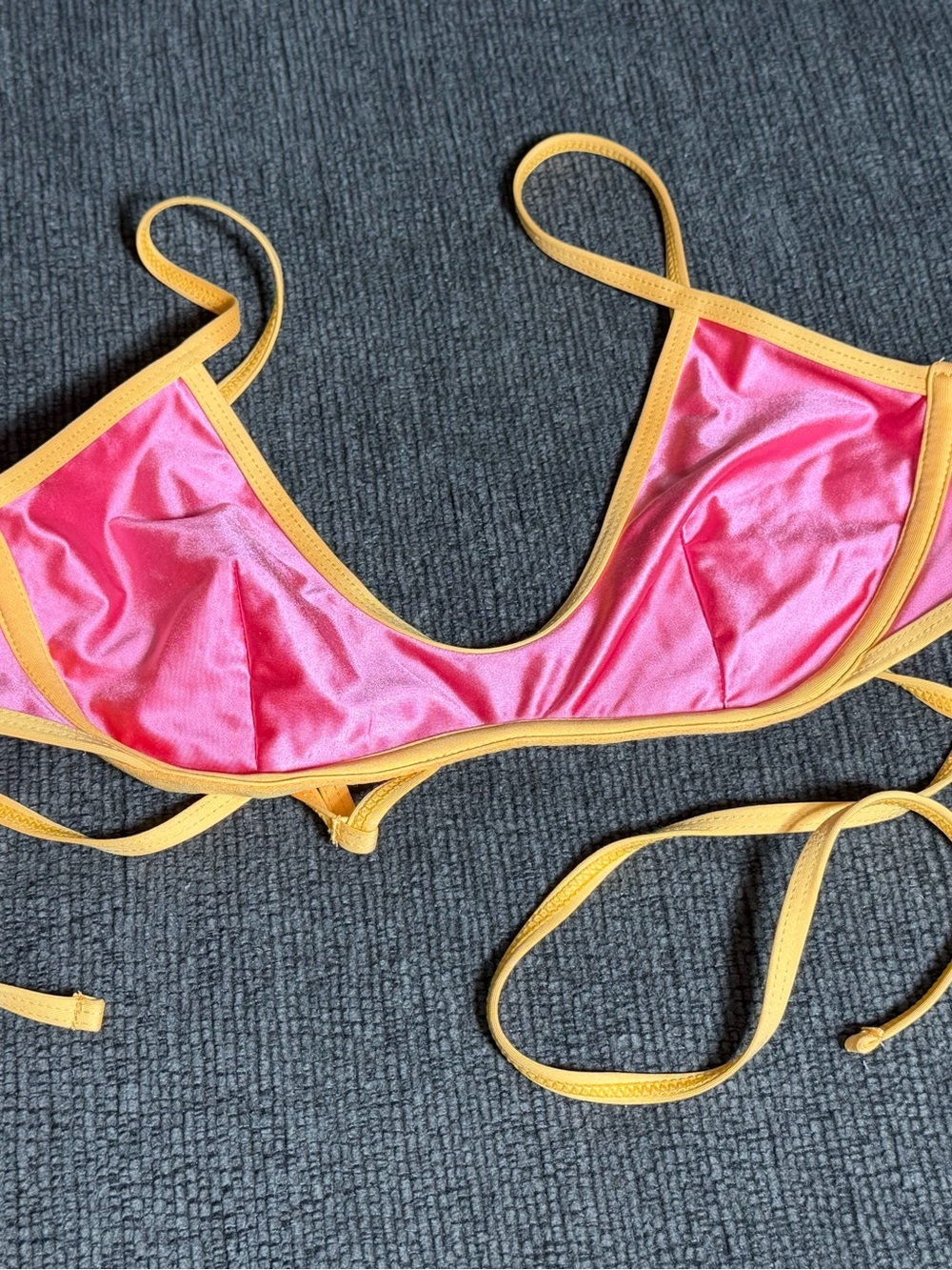Urban Outfitters Pink Swim Bralette with Yellow Trim